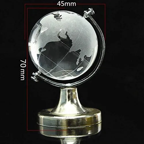Vista 7 de 2.756x1.772 in Mini Globo Mundial de Cristal Cristal Pisapapeles Claro Escritorio Oficina Decoración del Hogar Recuerdo de Boda Artesanías Adornos