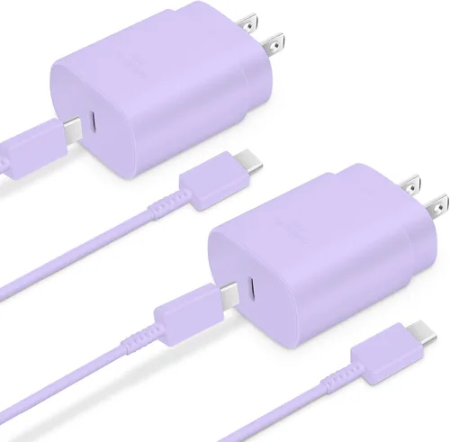 Vista 18 de GUUSMART Cargador tipo C, paquete de 2 cables de carga USB C de 25 W de largo y 6 pies Cargador tipo C Bloque de carga rápida compatible con Negro