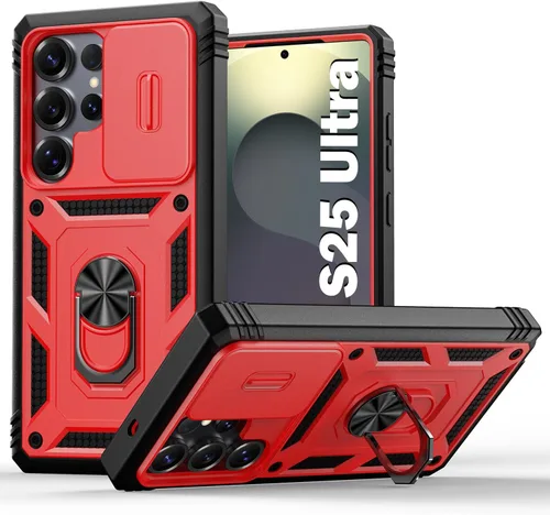 Vista 21 de PASNEW Funda militar para iPhone 13 Pro Max, cubierta de cámara deslizante y soporte de anillo de metal de 360°, carcasa rígida multicapa resistente