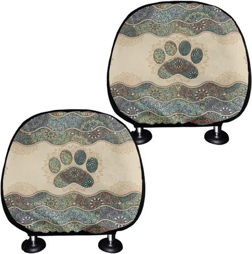 Vista 26 de Funda universal para reposacabezas de auto con estampado de vaca azteca, girasol, 2 piezas, funda universal para reposacabezas de asiento