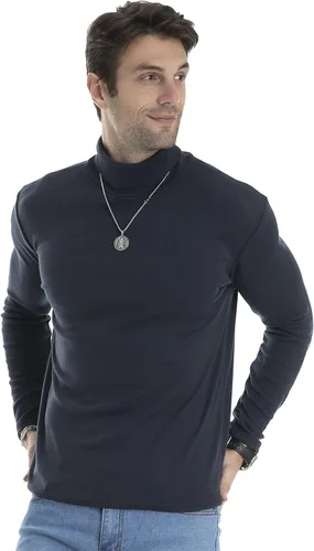 Vista 11 de Camiseta de manga larga para hombre, ajustada, ligera, con cuello de tortuga