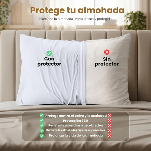 Vista 3 de Utopia Bedding Paquete de 4 protectores de almohada con cremallera tamaño estándar, fundas de almohada de tela de microfibra cepillada suave Blanco