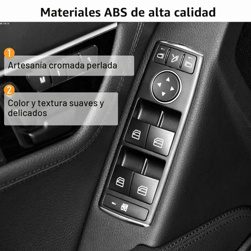 Vista 4 de Moonlinks Cubiertas de botón para interruptor de ventana eléctrica de puerta interior, repuesto compatible con Mercedes Benz A B C E G GLA CLA GLK