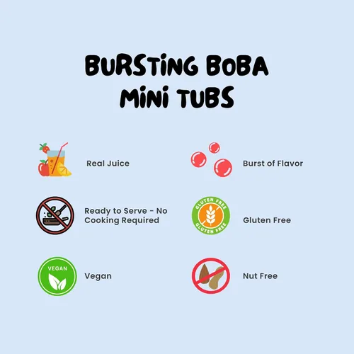 Vista 2 de Bossen Bursting Boba® Minis-3 paquetes (arándano)