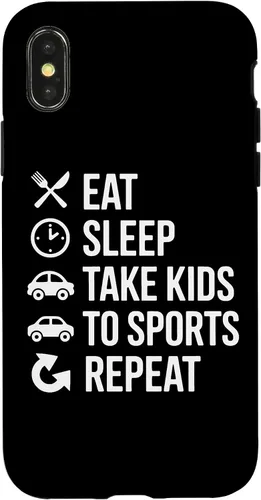 Vista 5 de Eat Sleep Take Kids to Sports Repeat Sports Parent Life Case for iPhone 17