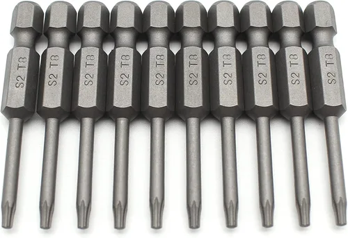 Vista 16 de TMAX Juego de puntas de destornillador de cabeza de estrella T6 Torx de 25 piezas, acero S2 de 6 puntos T-6 puntas de inserción de destornillador