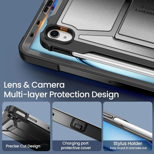 Vista 6 de ZtotopCase - Funda para iPad Air 4 de 10,9 pulgadas 2020, protector de pantalla integrado, funda protectora completa a prueba de golpes, compatible