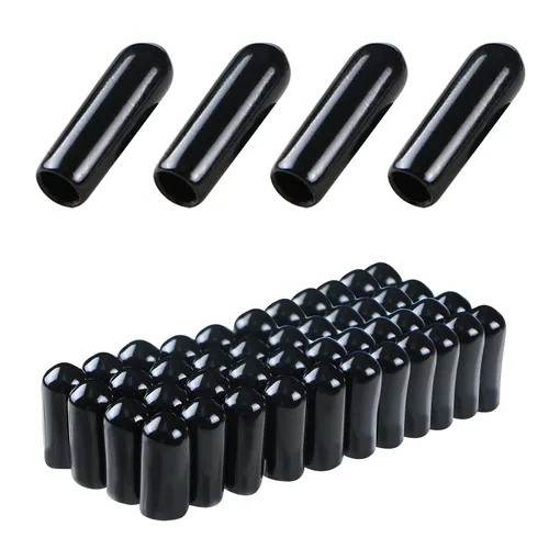 Vista 52 de Cubierta de tapa de extremo redondo de goma 0.08 pulgadas (0.079 in), protectores de rosca de tornillo de PVC flexible de tubería de tubería