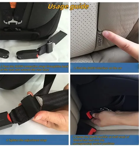 Vista 5 de Almohadillas de correa compatibles con 1 pieza universal ISOFIX Kids Seat Car Fixing Straps Covers with Latch Interface Accesorio Cover Set (negro)
