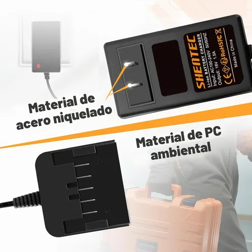Vista 7 de Shentec Cargador de batería de iones de litio de 18 V compatible con Metabo