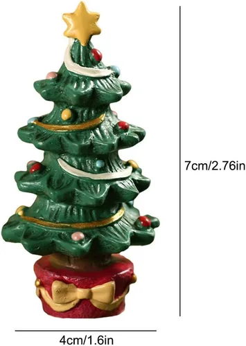 Vista 7 de Adornos de acuario de Navidad Decoración de pecera Árbol de Navidad Caja de regalo de dibujos animados Serie de Navidad Decoración de paisajismo