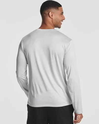 Vista 3 de Real Essentials - Paquete de 4 unidades camisa Dry-Fit de manga larga para hombre, disipa la humedad, con protección solar FPU 50+ contra rayos