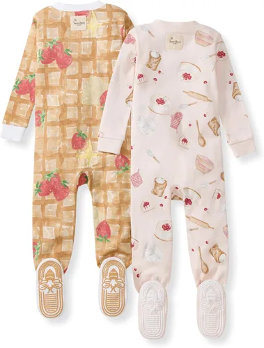 Vista 42 de Burt's Bees Baby Pijama para bebé niña, 100% algodón orgánico, pijama de una pieza, overol diagonal con cremallera, ajuste cómodo