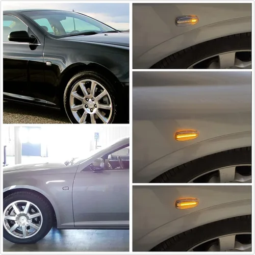 Vista 6 de Luces de marcador laterales LED ámbar secuenciales para Cadillac STS DTS Escalade 2005-2011 Lente transparente Led Guardabarros delantero repetidor