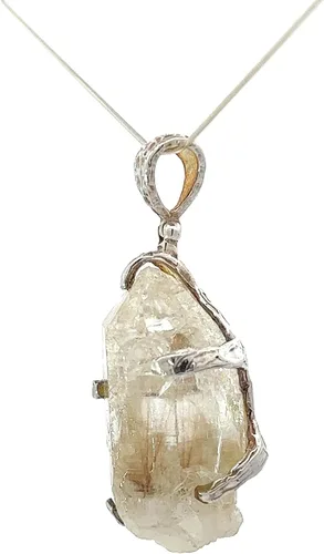 Vista 2 de Stones Desire - Collar con colgante de cristal de cuarzo del Himalaya