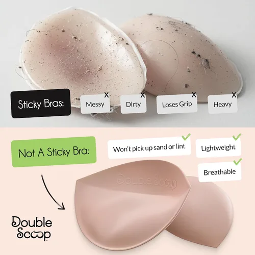 Vista 5 de Double Scoop® Insertos para sujetador de efecto push-up con tiras adhesivas de regalo, implantes mamarios instantáneos, almohadillas de repuesto