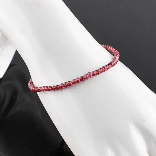 Vista 2 de Yanara Stone Bracelets For Women Beads Dainty Gemstones Jewelry for Women Birthstone, Chakra Energy Healing Crystals, Silver Plated Chain 8 inch