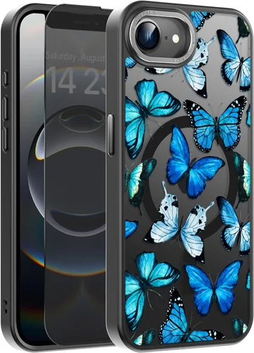Vista 83 de Goodon para iPhone 15 Pro Max con protector de pantalla de privacidad, compatible con Magsafe, funda translúcida mate a prueba de golpes - Linda