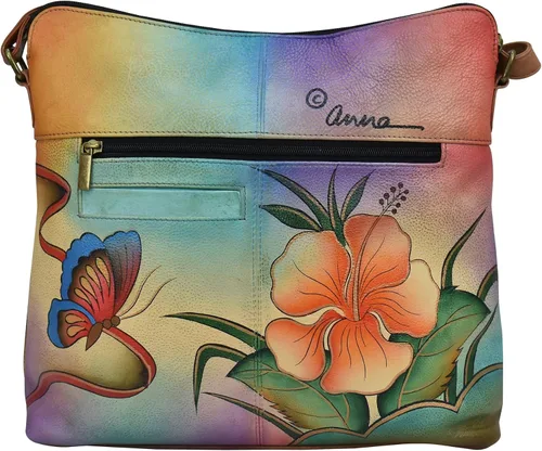 Vista 2 de Anna by Anuschka Crossbody grande, hibisco antiguo, Hibisco antiguo