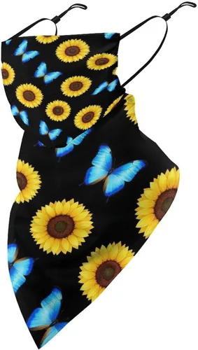 Vista 22 de Bufanda de protección solar UV, bufanda triangular reutilizable con lazo para las orejas