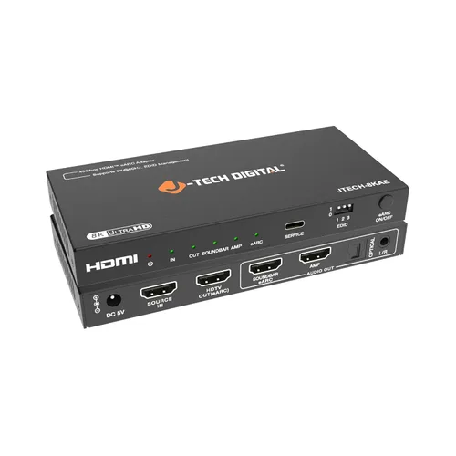 Vista 7 de J-Tech Digital Premium Quality 1080P HDMI a HDMI + Audio (SPDIF + RCA estéreo) Convertidor y extractor de audio (JTDAT5CH)