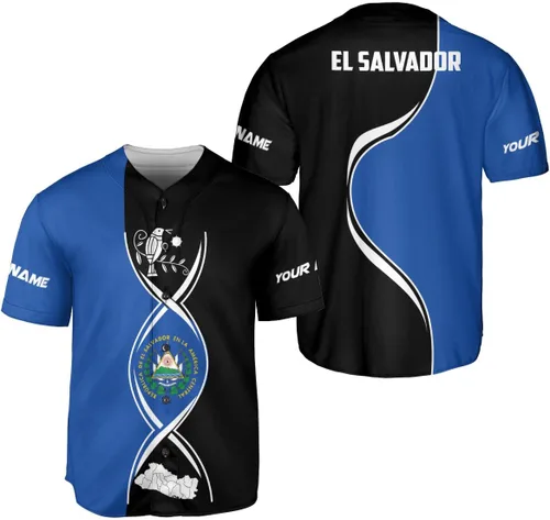 Vista 9 de Personalizado El Salvador Camiseta De Béisbol, Camisa Personalizada Hombres Orgullosos Camisetas De La Bandera De El Salvador, Camisas Del Salvador