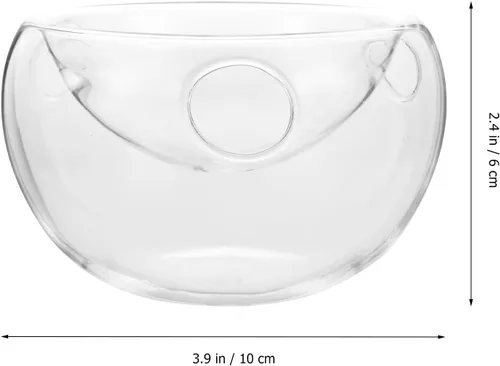Vista 3 de DOITOOL Vajilla de hielo seco, tazón de ensalada doble transparente, 3.93 x 3.93 x 2.36 pulgadas, cuenco transparente para servir en restaurantes