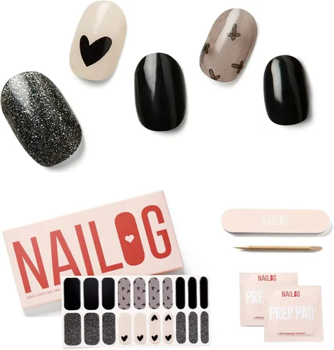 Vista 12 de Tiras de Gel para Uñas Semi Curadas, NAILOG 20 piezas Calcomanías de Uñas de Larga Duración que Funcionan con Cualquier Luz UV, Envolturas con Aurora