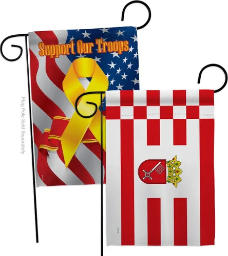 Vista 6 de Bremen Garden Flags 2pcs Pack Regional Germany States Central Europe Territory Old History Country Particular Area Small Decorative Gift Yard House