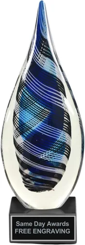 Vista 18 de Premio de Vidrio Artístico Soplado a Mano – Premio Elegante con Grabado Personalizado para Corporativo, Deportes, Jubilación, Reconocimiento
