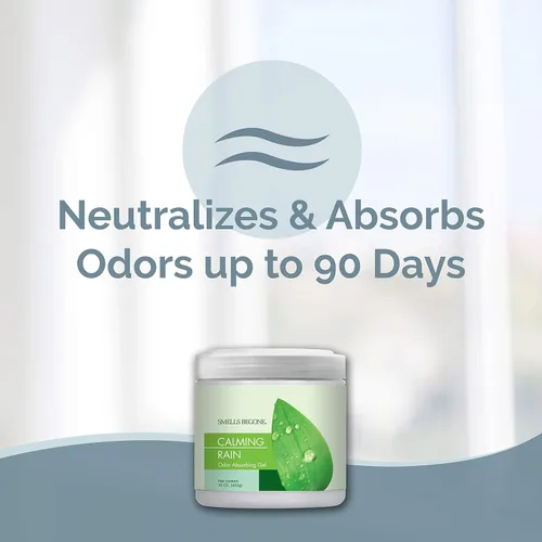 Vista 2 de SMELLS BEGONE Eliminador de olores de gel de 15 onzas – Absorbe y elimina los olores difíciles en áreas de mascotas, baños, sótanos, garaje