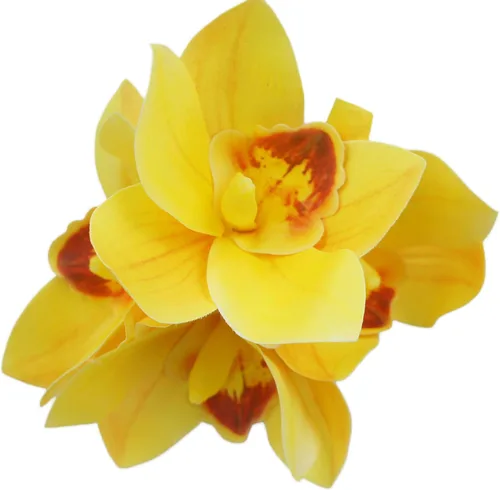 Vista 5 de Paquete de orquídea Cymbidium artificial de 4 tallos de tacto real (verde)