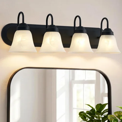 Vista 11 de EJIAXIN Lámpara de baño de 3 luces sobre espejo – Accesorios de iluminación vintage para baño, lámpara de pared fácil de instalar, luces de tocador
