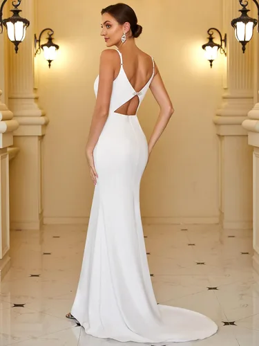 Vista 2 de Ever-Pretty Vestido de novia sin mangas con tirantes delgados para mujer 0213A