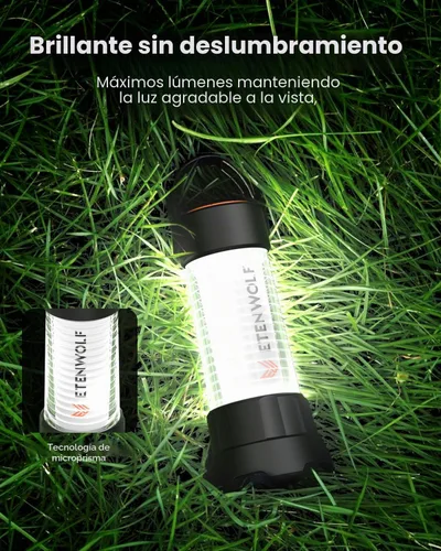 Vista 5 de ETENWOLF Linterna de campamento ultra brillante, mini linterna LED de 1000 lúmenes, linterna recargable de 5000 mAh con 6 modos, luz portátil