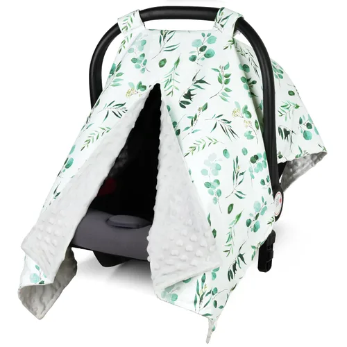 Vista 14 de Funda para Asiento de Coche Rquite para Bebé, Fundas para Asiento de Coche para Niño, Funda para Asiento de Coche de Invierno de Minky, Dosel