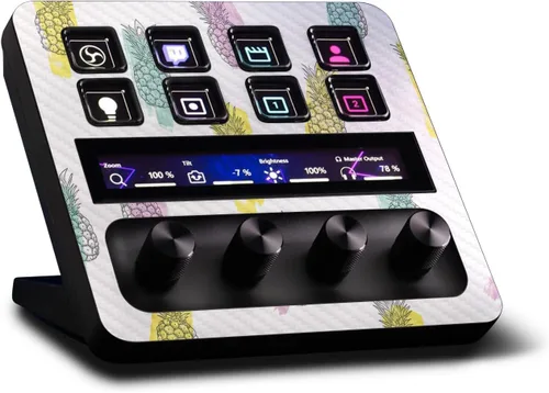 Vista 30 de MightySkins - Piel de fibra de carbono compatible con Elgato Stream Deck + madera gris Acabado de fibra de carbono texturizado protector