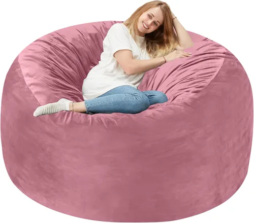 Vista 83 de Homguava - Sillón puff de 3 pies Sillón estilo puff grande de 3 pulgadas con relleno de espuma viscoelástica, sofá suave con funda de terciopelo