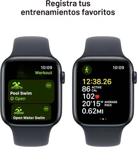 Vista 5 de Apple Watch SE (2ª generación) [GPS 1.732 in] Smartwatch con caja de aluminio medianoche con correa deportiva de medianoche M/L. Monitor de fitness