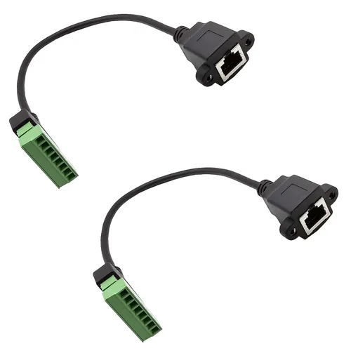 Vista 12 de Adaptador de bloque de terminales de tornillo RJ45 hembra a 8 pines para Cat7 Cat6 Cat5 Extensor Ethernet CCTV UTP Digital DVR Internet, RJ45 8P8C