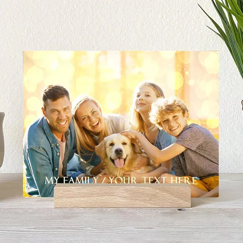 Vista 3 de Regalo especial de Navidad, lámpara de luz nocturna personalizada, fotos en placa acrílica, regalo para papá, mamá, regalo para familia, cumpleaños