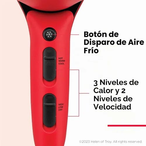 Vista 3 de REVLON Secador de pelo con control de flujo de aire con difusor, color rojo