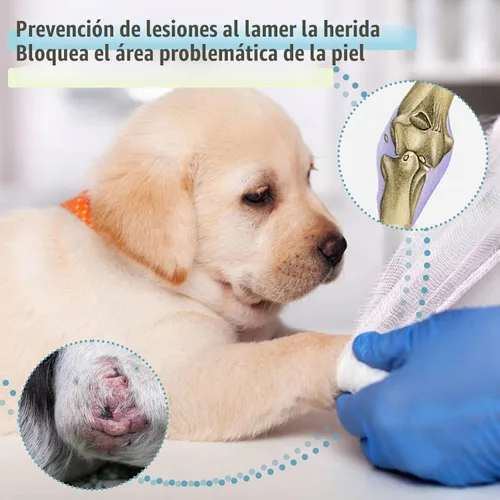 Vista 3 de ROZKITCH Manga de Cirugía para Pata de Perro Pata Delantera Derecha Izquierda, Protector de Codo y Rodilla para Mascotas que Previene Lamer Heridas