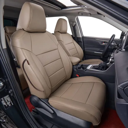 Vista 29 de EKR - Juego completo de fundas de asiento de cuero para automóvil de ajuste personalizado (color negro)