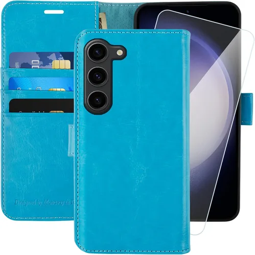 Vista 28 de MONASAY - Funda tipo cartera para Samsung S23 con 3 tarjeteros, color negro