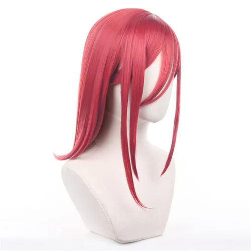 Vista 3 de SKYBEAUTY Anime Hyoma Chigiri - Peluca de cosplay para bloqueo azul, peluca larga y recta roja trenzada, pelucas de fiesta de Halloween para mujeres