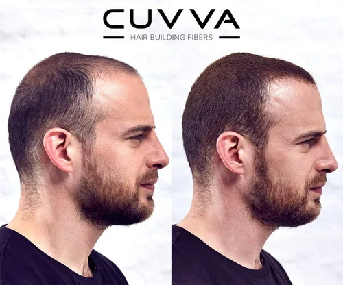 Vista 3 de CUVVA Fibras capilares para adelgazar el cabello, corrector de pérdida de cabello con queratina, cabello más grueso en 15 segundos, botella de 0.87