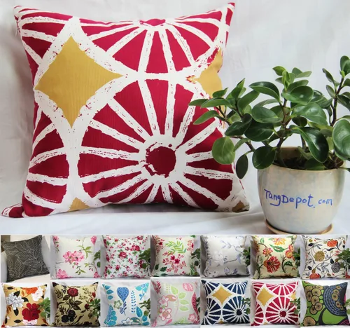 Vista 25 de TangDepot - Fundas de almohada decorativas 100% de algodón con estampado floral, fundas de almohada hechas a mano - (12 x 12 pulgadas, Negro Claro)