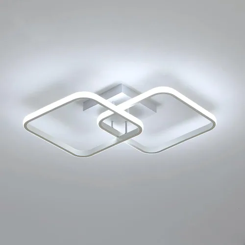 Vista 10 de Lámpara de techo LED moderna, 9 pulgadas, cuadrada, 6500 K, blanco frío, negro, mini lámpara de techo para pasillo, dormitorio, cocina, balcón