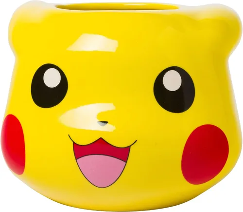 Vista 17 de Silver Buffalo - Taza de café de vidrio manchado con diseño de Pokémon con Pikachu, 17.5 onzas See through yellow, Electric pokemon, Collectible